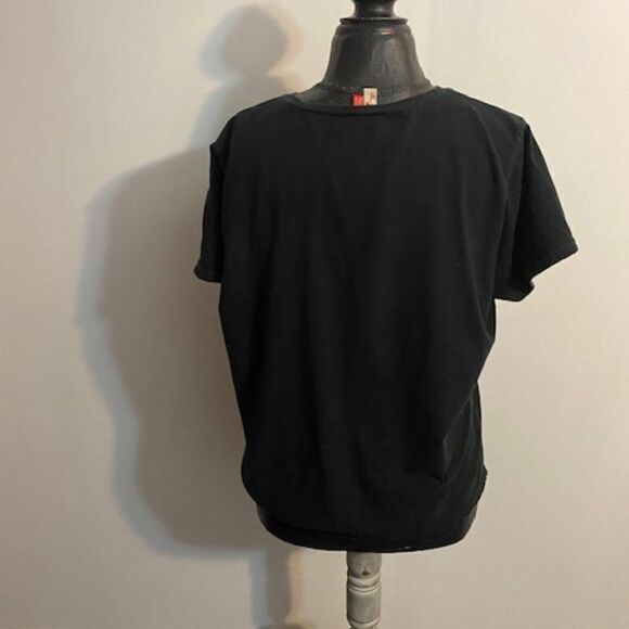 Seven7 Black embellished V-neck t-shirt, size 18/20 - Picture 2 of 3